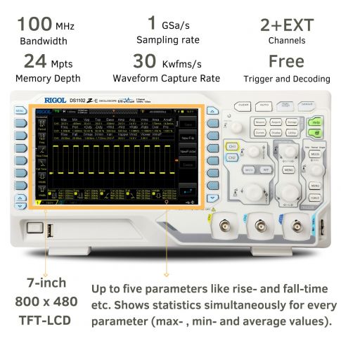 Oscilloscope numérique Rigol DS1102Z-E 100 MHz 2 canaux 1 Géch/s